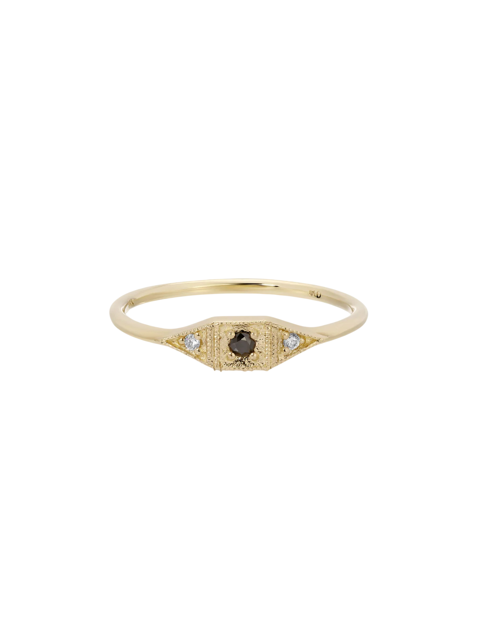 Mini Deco Point Ring Black Diamond